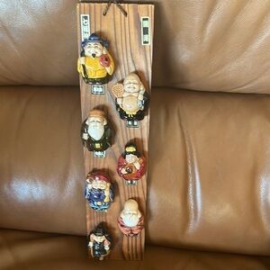 Vintage Japanese Good Luck Wall Plaque Featuring Seven Gods of Fortune